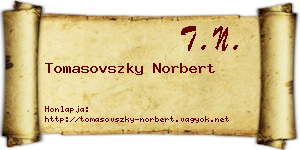 Tomasovszky Norbert névjegykártya