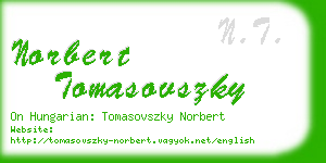 norbert tomasovszky business card